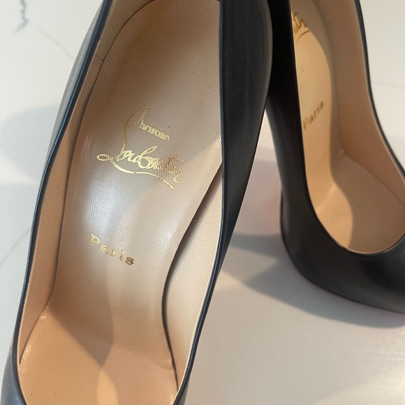 Christian Louboutin Paris Simple Pump 85 mm Heel Patent Calf Black Size 37/US7 - Picture 6 of 8
